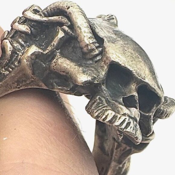 Axel Stocks Metal Messiah Biometric Skull Ring SZ US 12 - Picture 2 of 11